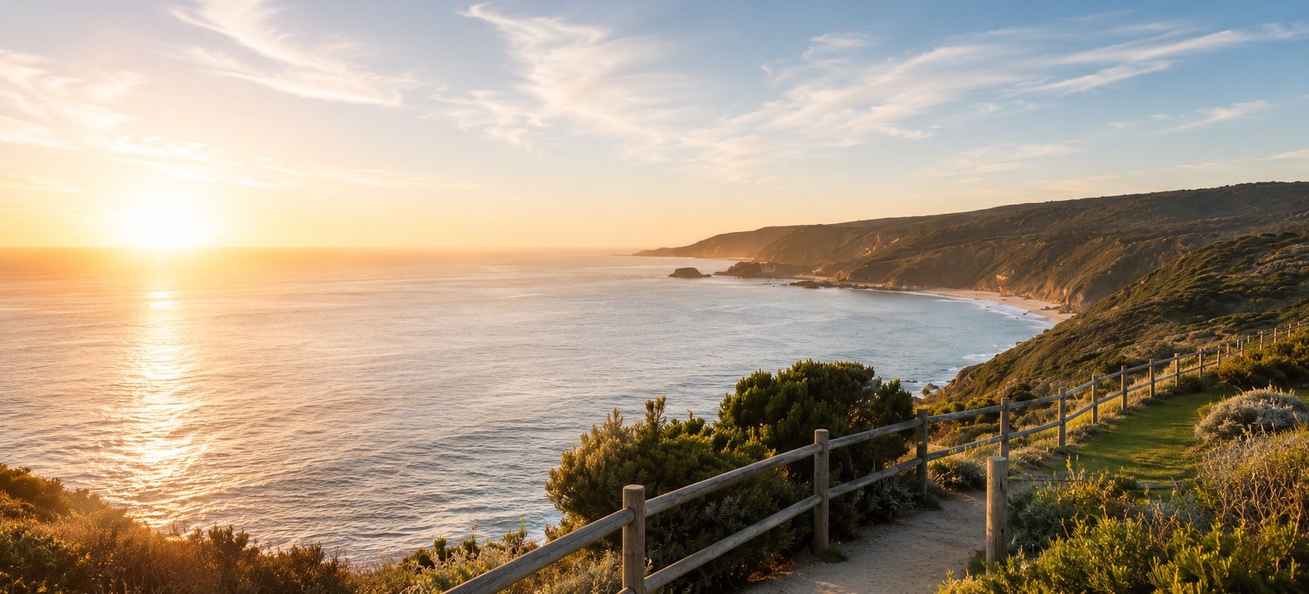 Sunset over the Margaret River coastline in South West Western Australia
